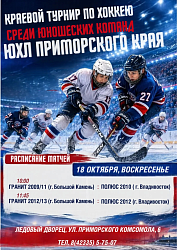 Краевой турнир по хоккею среди юношеских команд ЮХЛ Приморского края